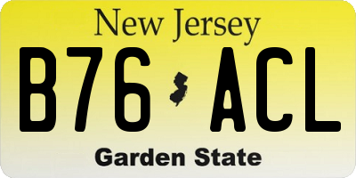 NJ license plate B76ACL