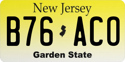 NJ license plate B76ACO