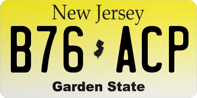NJ license plate B76ACP