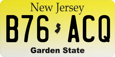 NJ license plate B76ACQ