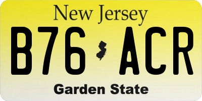 NJ license plate B76ACR