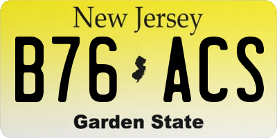 NJ license plate B76ACS
