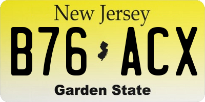 NJ license plate B76ACX