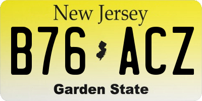 NJ license plate B76ACZ