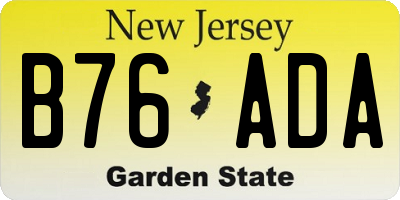 NJ license plate B76ADA