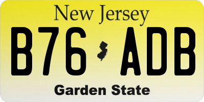 NJ license plate B76ADB