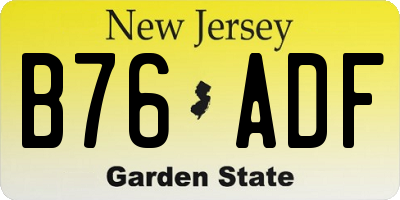 NJ license plate B76ADF