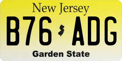 NJ license plate B76ADG