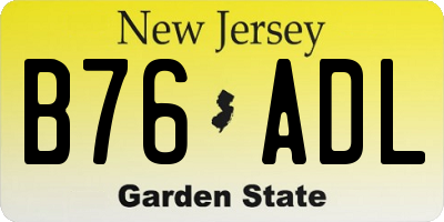 NJ license plate B76ADL
