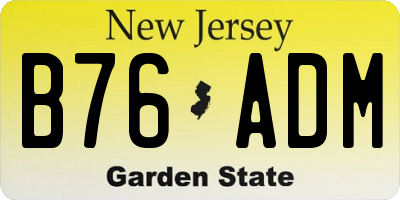 NJ license plate B76ADM