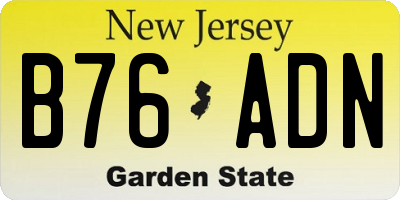 NJ license plate B76ADN