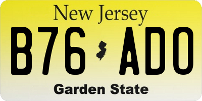 NJ license plate B76ADO