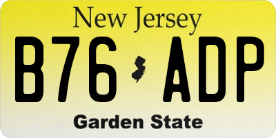 NJ license plate B76ADP