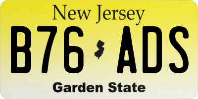 NJ license plate B76ADS