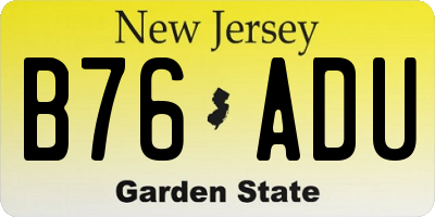 NJ license plate B76ADU