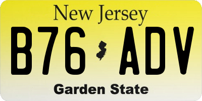 NJ license plate B76ADV