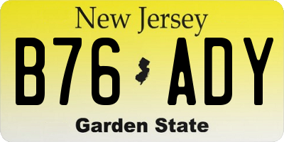 NJ license plate B76ADY