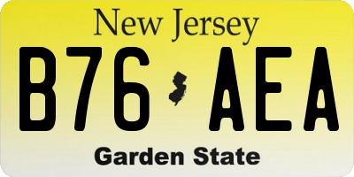 NJ license plate B76AEA
