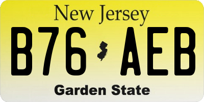 NJ license plate B76AEB