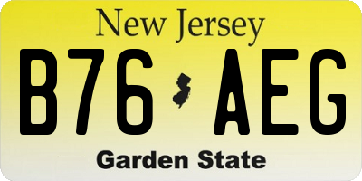 NJ license plate B76AEG