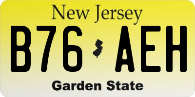 NJ license plate B76AEH