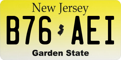 NJ license plate B76AEI