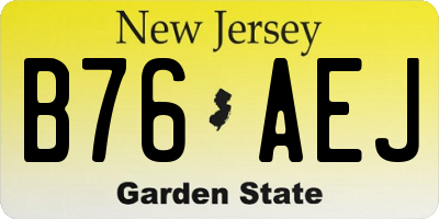 NJ license plate B76AEJ