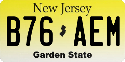 NJ license plate B76AEM
