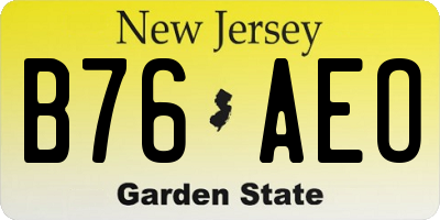 NJ license plate B76AEO