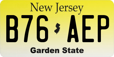 NJ license plate B76AEP
