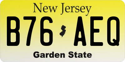 NJ license plate B76AEQ