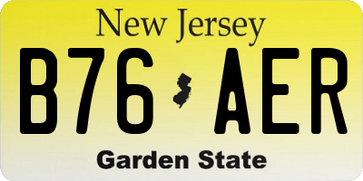 NJ license plate B76AER