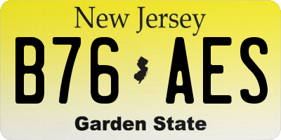 NJ license plate B76AES