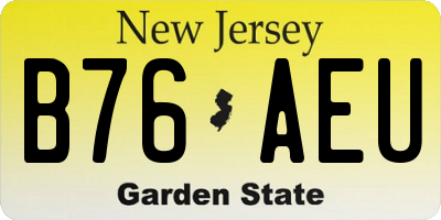 NJ license plate B76AEU