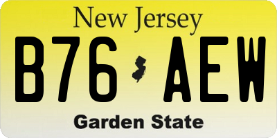 NJ license plate B76AEW