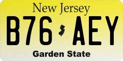 NJ license plate B76AEY