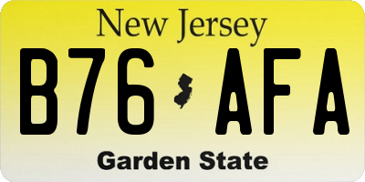 NJ license plate B76AFA