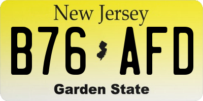NJ license plate B76AFD