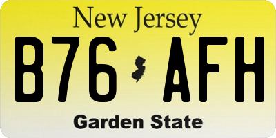 NJ license plate B76AFH