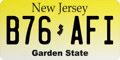 NJ license plate B76AFI
