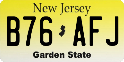 NJ license plate B76AFJ