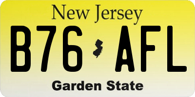 NJ license plate B76AFL