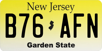 NJ license plate B76AFN