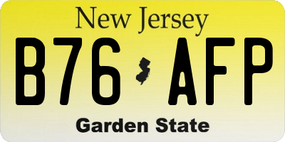 NJ license plate B76AFP