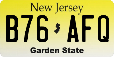 NJ license plate B76AFQ