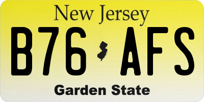 NJ license plate B76AFS