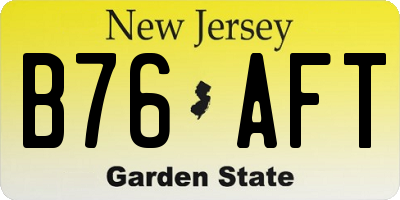 NJ license plate B76AFT