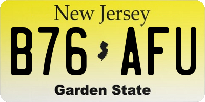 NJ license plate B76AFU