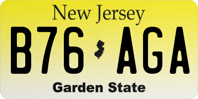 NJ license plate B76AGA