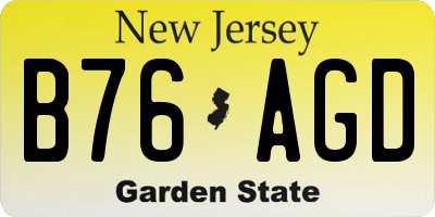 NJ license plate B76AGD